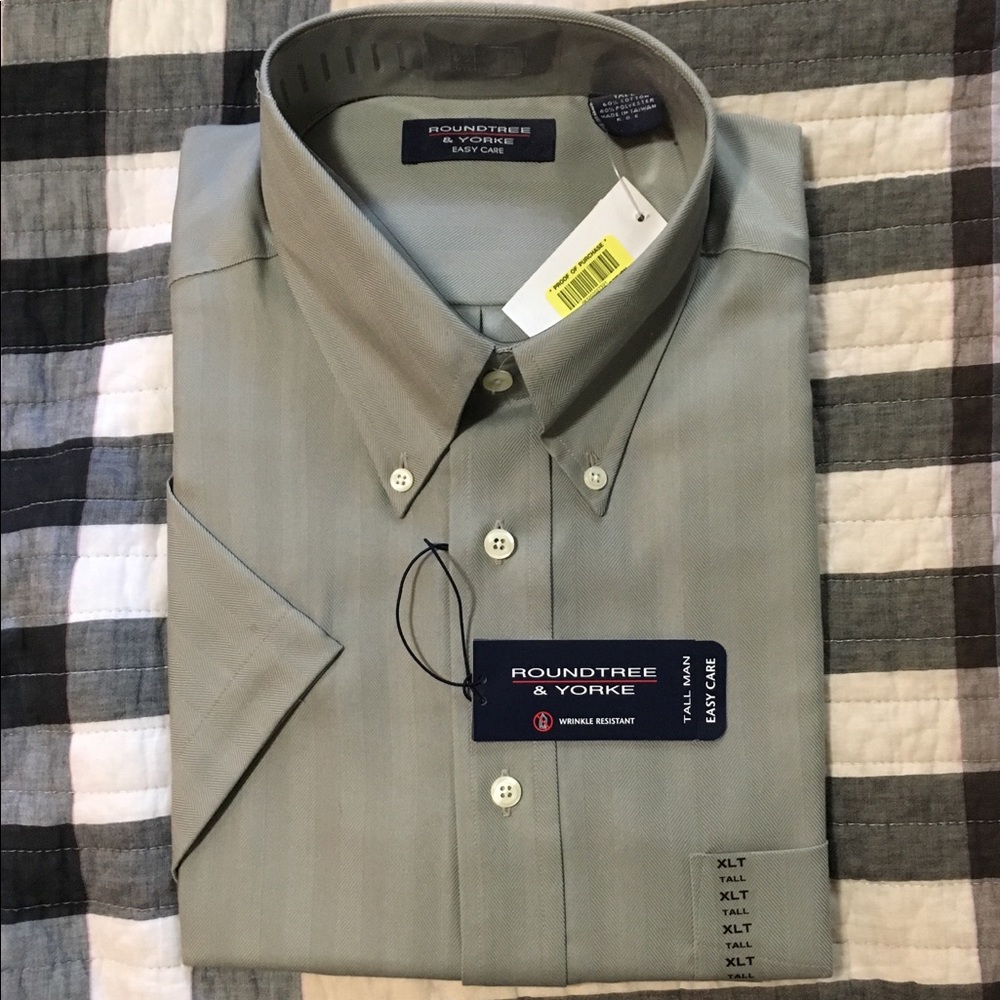 Tall men’s easy care button down short sleeve.